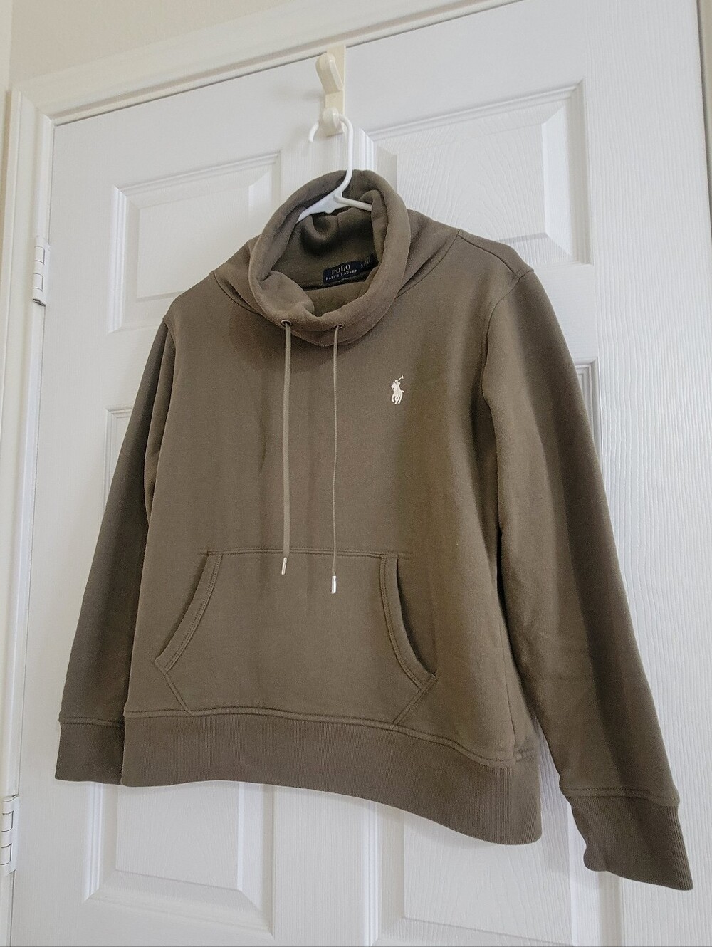 Polo Ralph Lauren Olive Green Knit Funnel Neck Sweatshirt - Picture 2 of 5